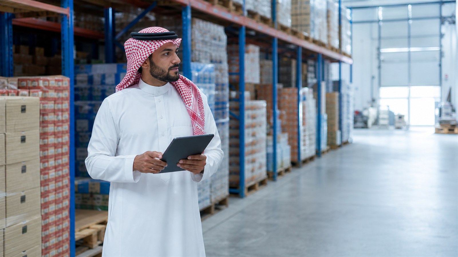 Warehouse manager using a tablet