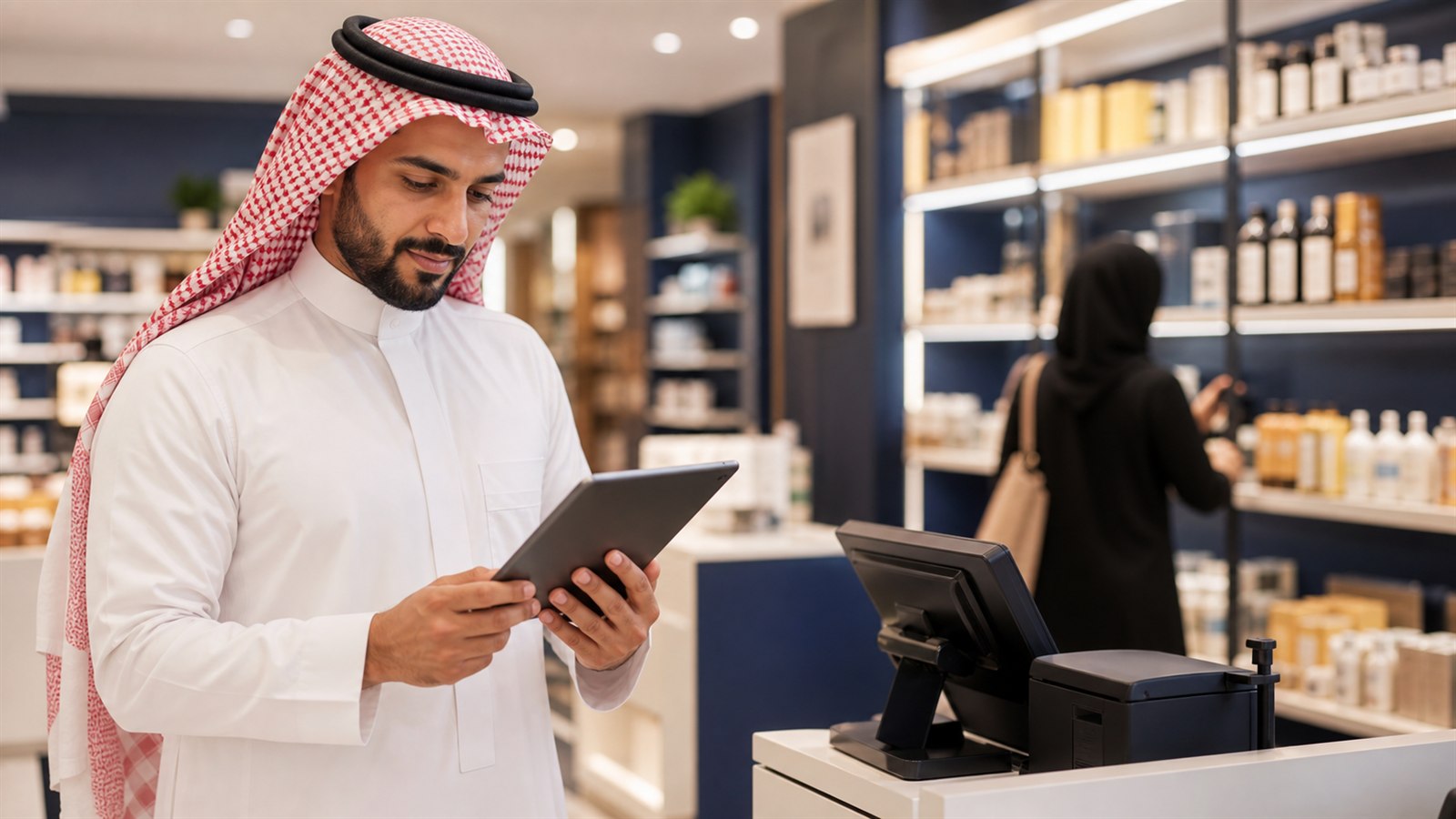 Retail operator using a tablet