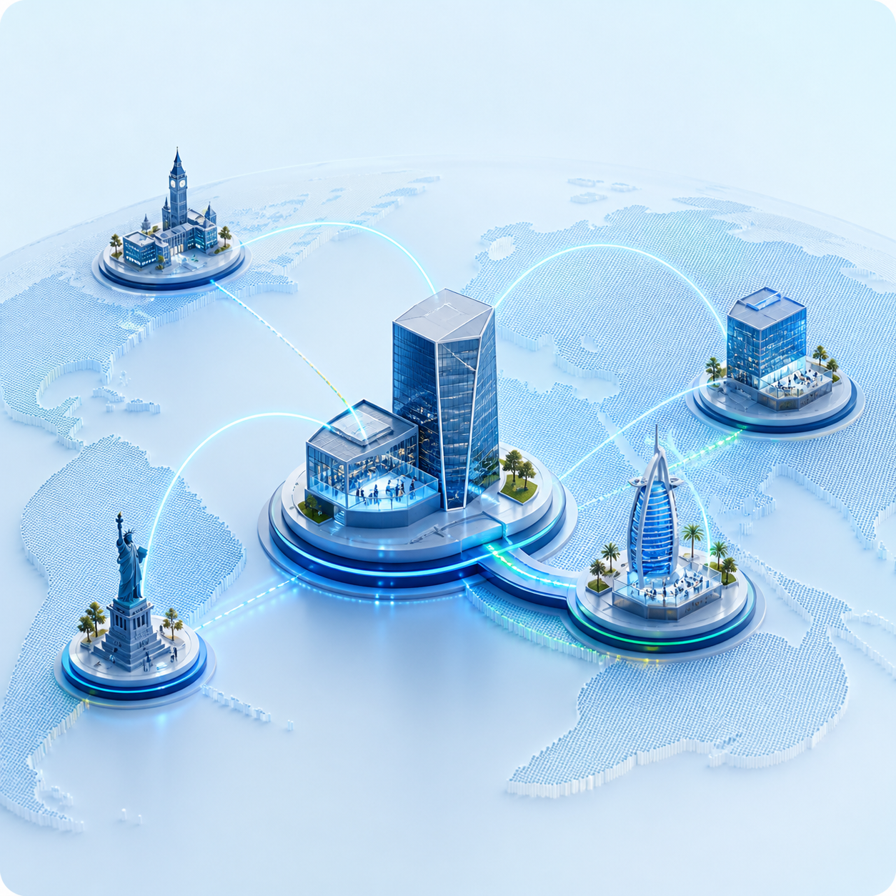 TechQode's connected regional presence across Saudi Arabia, UAE, Pakistan, UK and USA